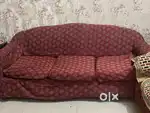 Sofa with wooden hard table