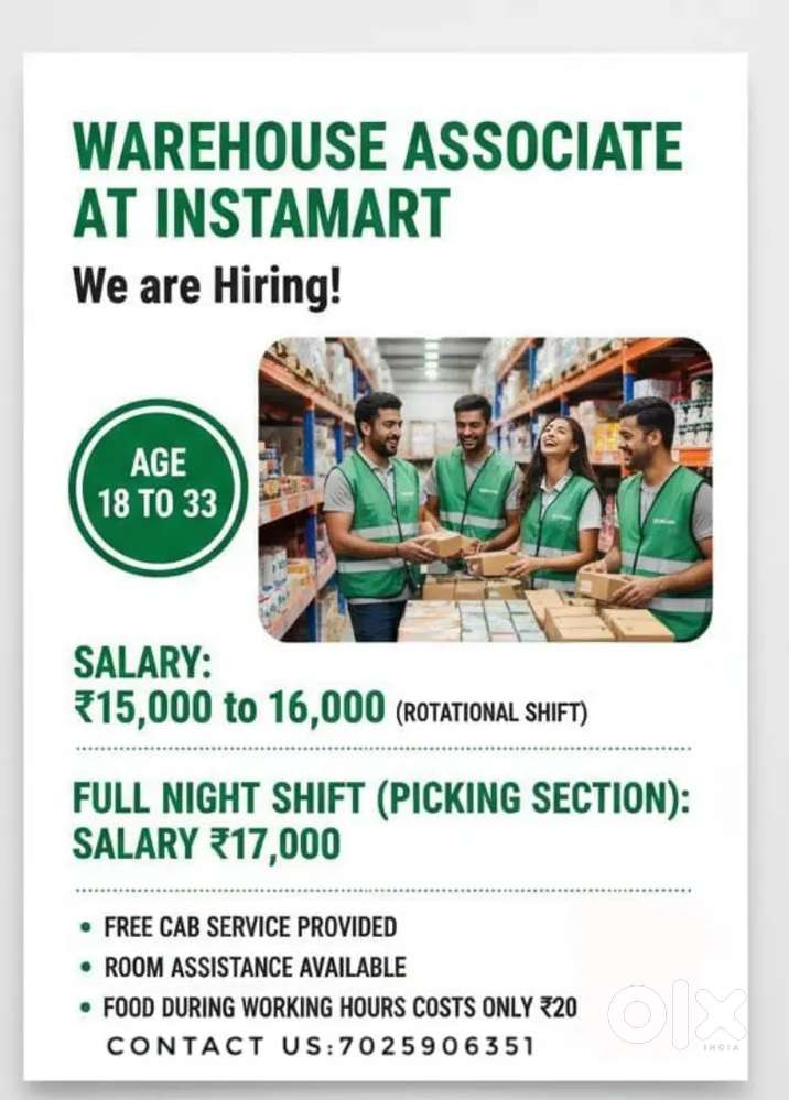 Kalamassery swiggy werehouse floor associate