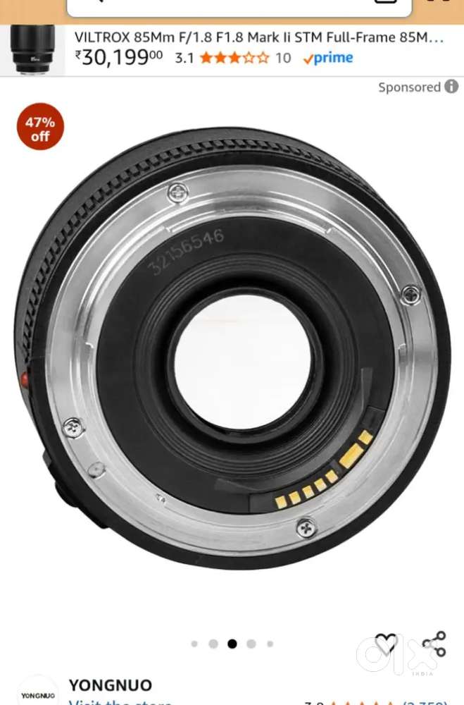 YN35mm F2 Lens 1:2 AF/MF WideFixed/Auto Focus Lens canon EF Mount