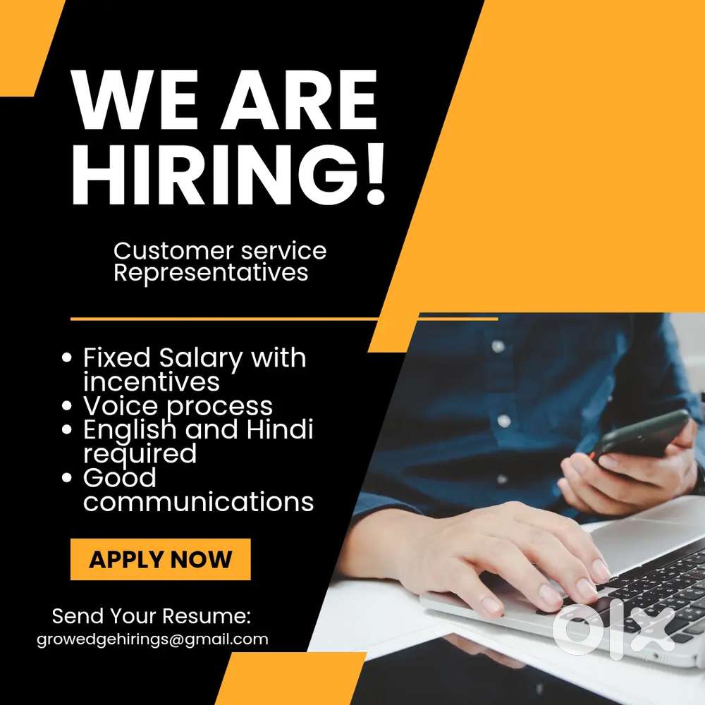 Role: Customer Service Representative (Voice process).