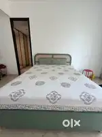 King bed with trolley storage, 1 side table, full height wardrobe