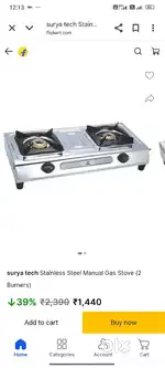 Gas stove 2burner