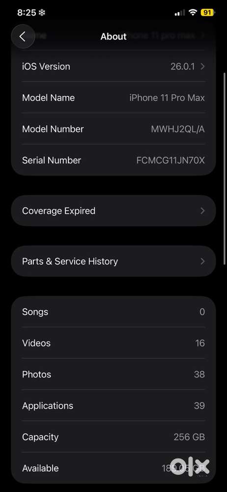 iPhone 11 Pro Max 256GB in air condition