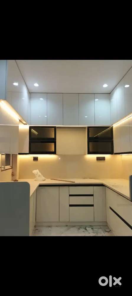 Modular kitchen furniture or metal furniture epoxy flooring or