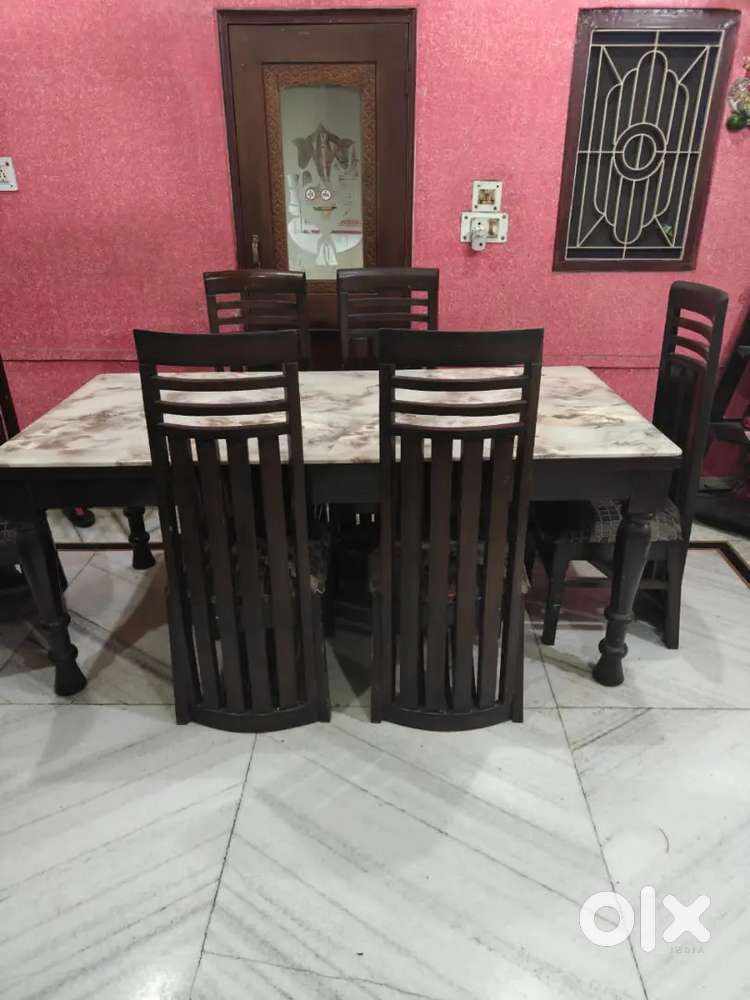 CLASSY MARBLE DINING TABLE Set with 6 CHAIRS