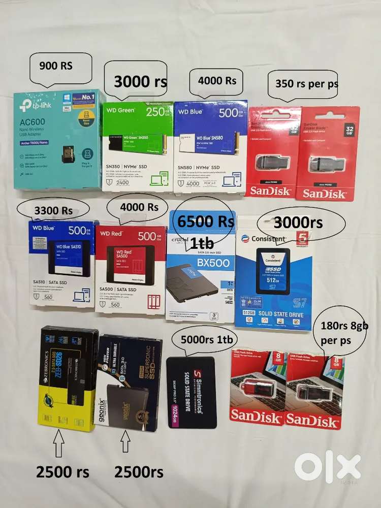 Dual band wifi dongle/1tb 500gb 250gb ssd sata nvme/8gb 32gb pendrive