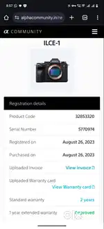 Sony Alpha-1 Mark-1, like new, 3.9 lakhs