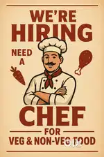 Ned a cheff for non veg and veg food