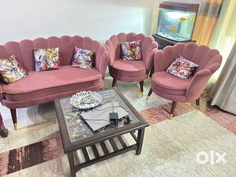Comfy 4 seater sofa set with centre table ( 4 months old only)