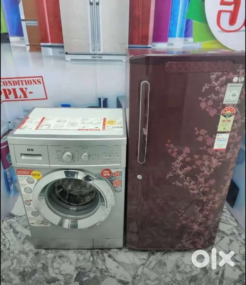 Id- 356012. LG single door meroon colour flower design with Front load