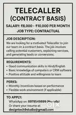 Telecaller (Contract Basis)