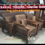 5 Seater teak wood sofa heavy quality सागवान लकड़ी