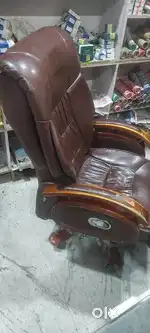 Wooden Chair with top glass