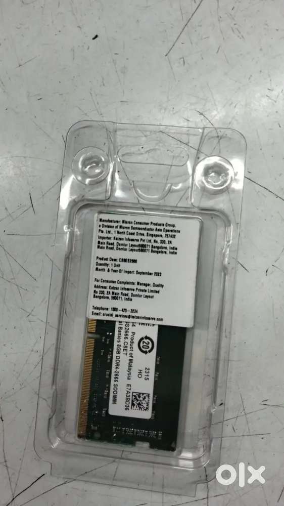 Laptop Ram Crucial 8gb 2600 seal condition
