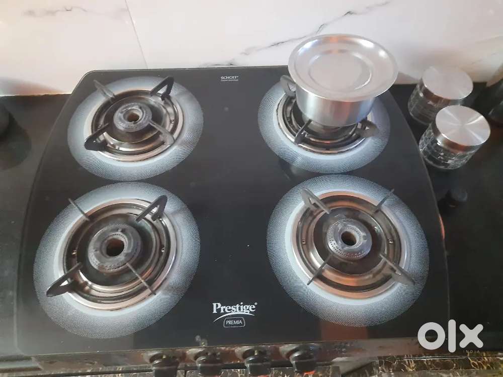 Prestige gas stove glass top 4 burners