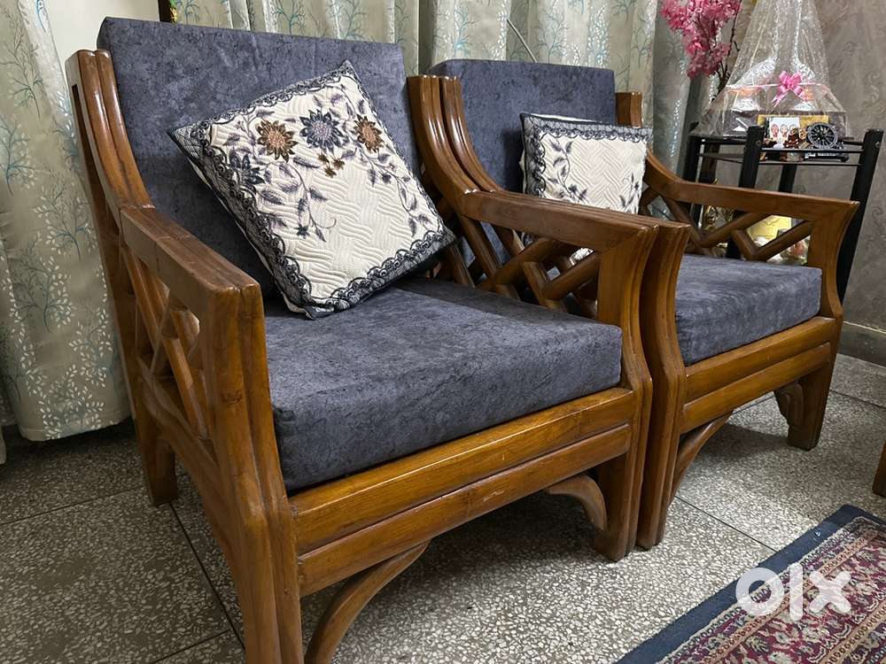 5 Seater Teak Sofa Set with New Covers