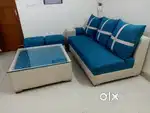 Stylish 5-Seater Sofa Set with Elegant Center Table – Great Condition!