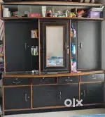 Wooden Cupboard and Steel Bed