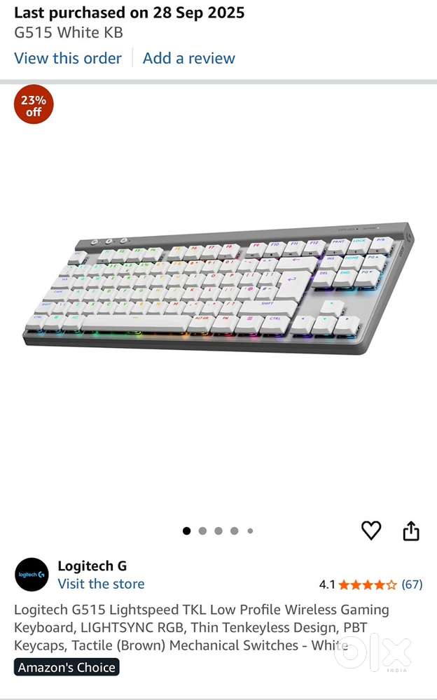 Logitech G515 wireless gaming keyboard