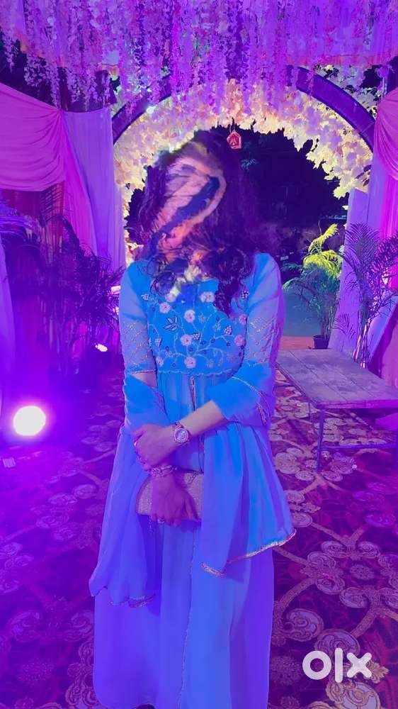 Powder blue trending indo western dress