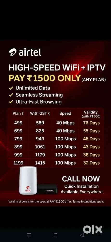 Wifi  Airfiber installer male candidates
