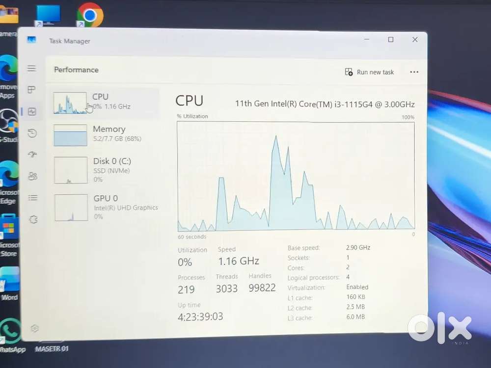 HP 11th Gen i3 Laptop  8GB RAM  256GB SSD