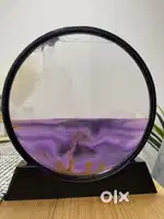 3D Moving Sand Art  Round Glass Frame  Desk Decor”