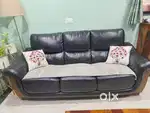 3-year-old leather finish 5-seater sofa, available in Black colors