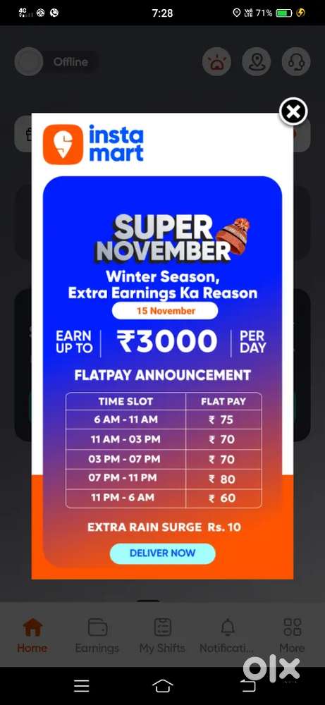 SWIGGY INSTA MART DELIVERY PARTNER