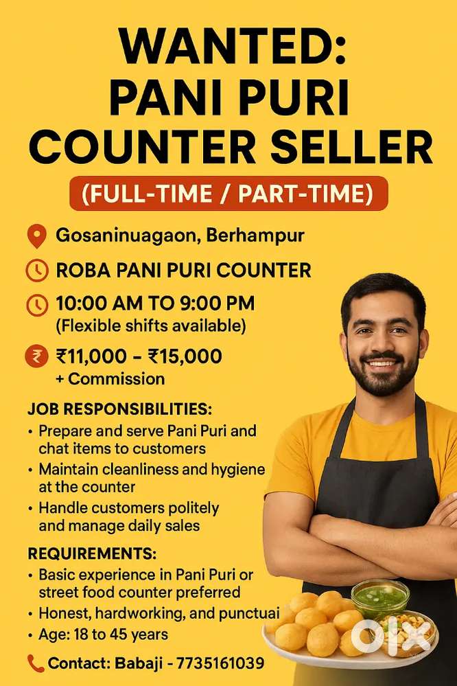 Handling pani puri centre selling