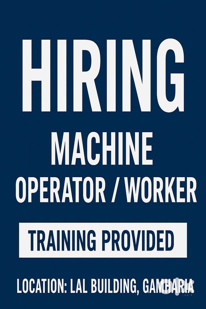 Hiring Machine Operator-Training Provided