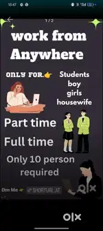 Work from home, online work, office work