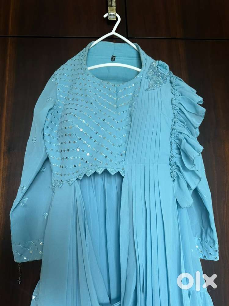 Light blue indo western lehenga