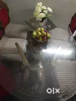 Antique dining with 8 chairs