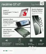 Realme GT 6T with bill box 8gb256gb 8months old