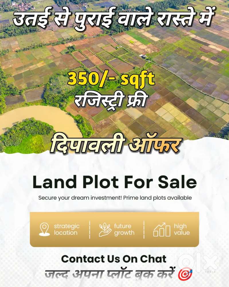 उतई से पुराई जाने वाले 80 फिट रोड के नजदीक आवासीय प्लॉट उपलब्ध हैं