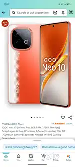 Iqoo neo 10 5g. 8/256 storage
