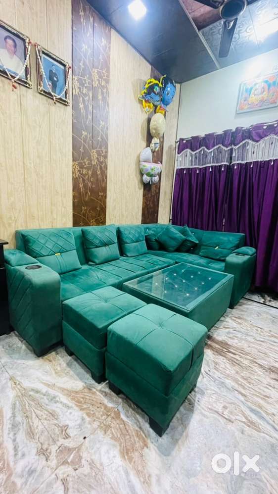 Teal Green 7 seater sofa set