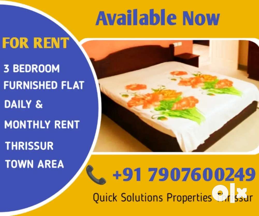 DAILY RENT FULLY FURNISHED AC FLAT NEAR TO TOWN AREA.