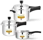 Greenchef Coral Combo 5 L, 3 L, 2 L Pressure Cooker Aluminium