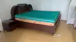 Wooden Double Bed box type with bed head with 4 Matress