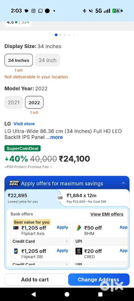 LG ultra wide 34 inches monitor