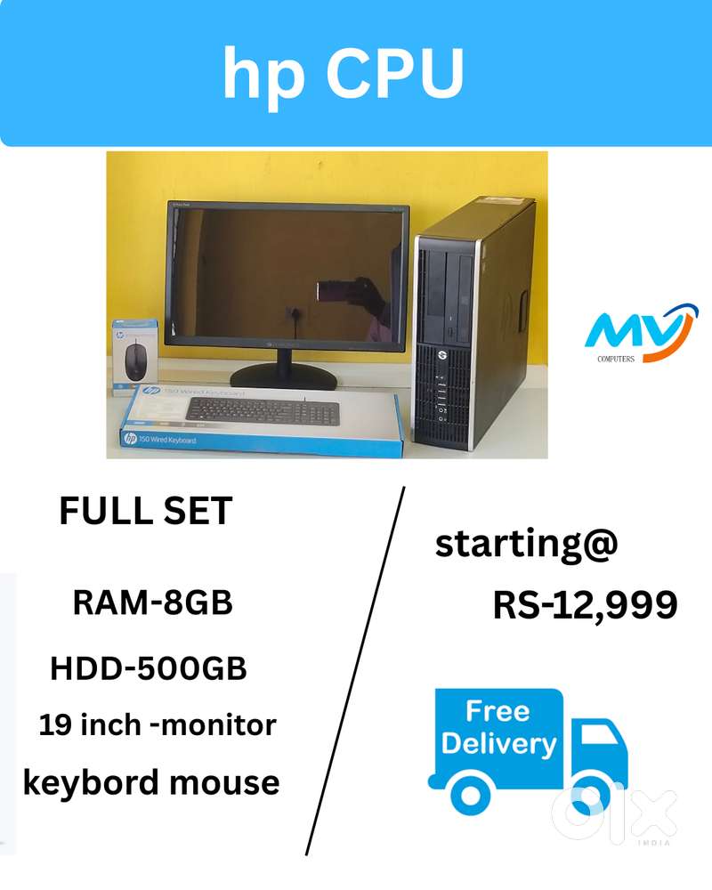 home delivery  Desktop Laptop CPU Full Set i3-i5-i7 Available  1- Year