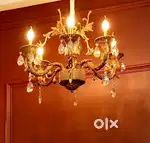 Golden Chandelier with 2 wall lights
