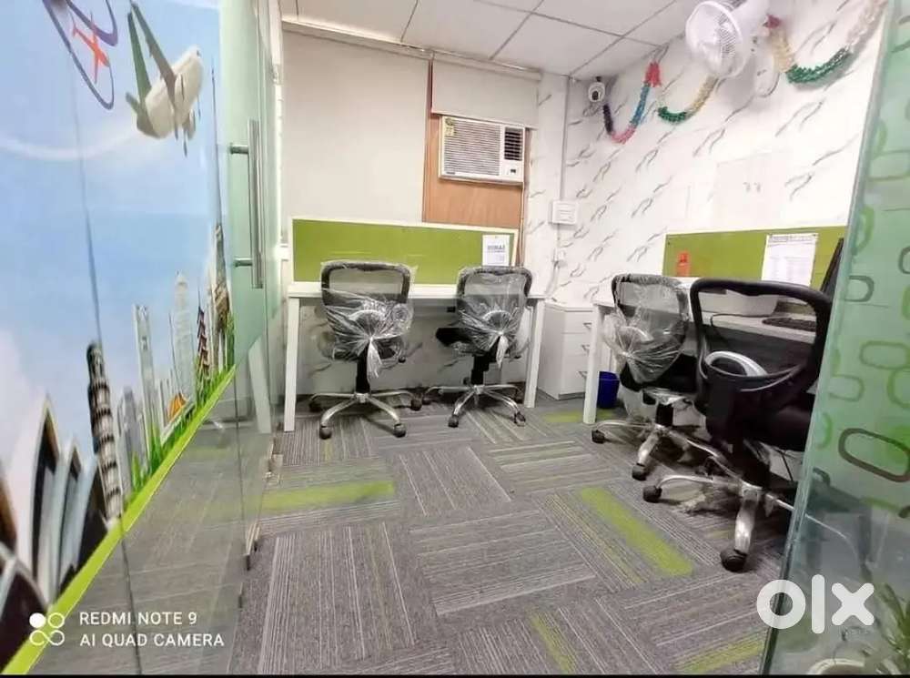 Fully Furnished Office space For Rent.1Cabin+4Workstations, Near Metro