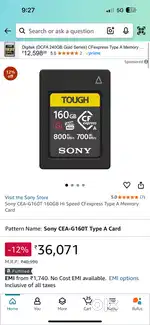 Sony CF Express 160gb Sony Tough