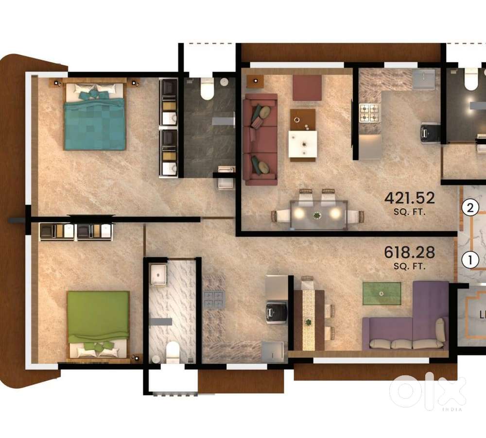 Brand New 1 & 2 BHK Flats for Rent  2 Min from Malad Station