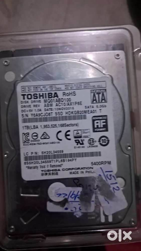 Toshiba 1 Tb hard drive