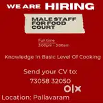 Male staff for food court