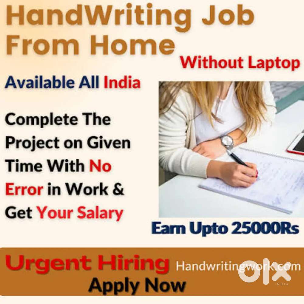 WORK FROM HOME/PART TIME JOB/FULL TIME JOB/HAND WRITING  JOB WORK